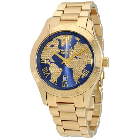 michael kors watch gold blue